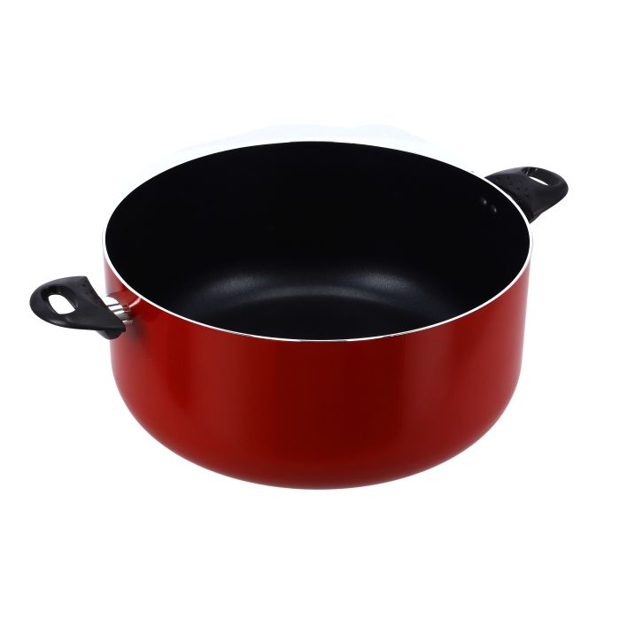 Royalford 36 Cm Aluminium Casserole With Glass Lid - Portable Durable With Ergonomic Handle & 3 Layer Non-Stick Coating | Compatible With Gas, Induction & Hot Plate, & Halogen