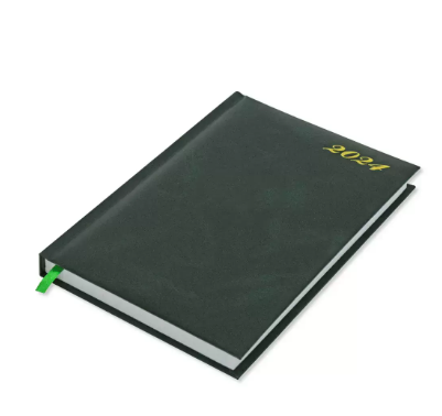 Fis 2024 A5 Diary,Vinyl, English 1 Side Padded Green -FSDI18E24GR