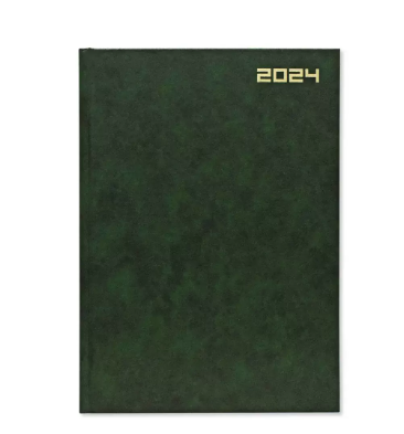 FIS A4 Diary 2024 English (Saturday & Sunday Combined) Green - FSDI47E24GR