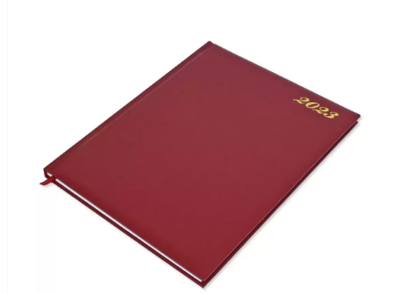 FIS Executive Diary 2023 English/French (1-Week at a glance) Vinyl, 1Side Padded, Cover Maroon - FSDI34E23MR