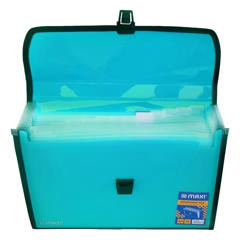 Maxi Expanding File With Handle A4 Size 13 Tab Turquoise
