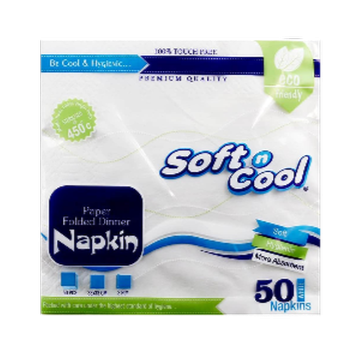 Soft n Cool Paper Folded Dinner Napkin 33 X 33 Cm 2000 Pieces