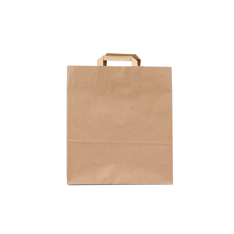 Kraft Brown Paper Bag Flat Handle 32x12x35 Cm