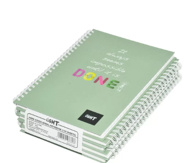 5-Piece Light Spiral Hard Cover Notebook, Single Ruled (100 Sheet) A5 Size - LINBSA51512