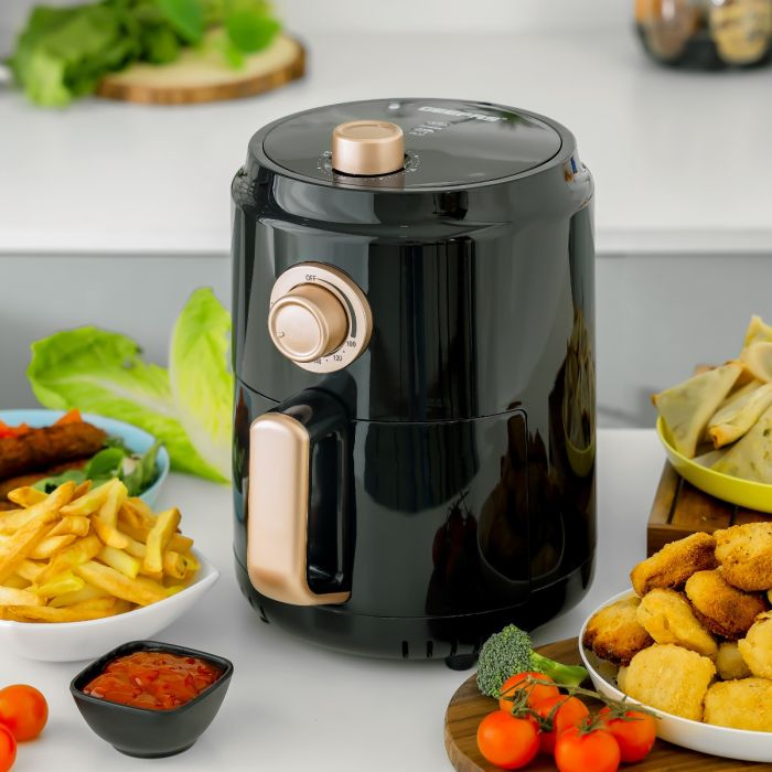 Air Fryer 1.8L - Overheat Protection, LED ON-OFF Lights, 30 Minutes Timer, Rapid Air Circulation, Non Stick Detachable Basket, Temperature & Timer Control | 2 Years Warranty