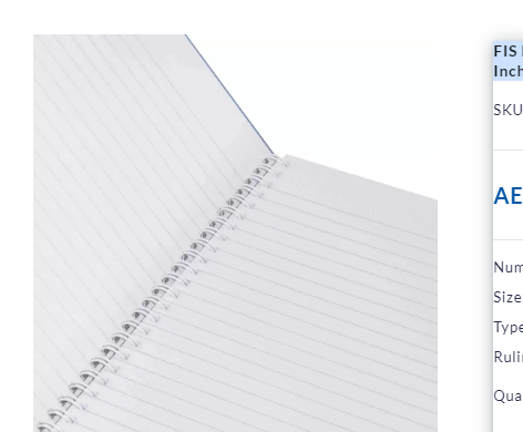 FIS Pack of 5 Spiral Hard Cover Notebook Single Line, 10X8 Inches (25.4 X 20.32 cm) 100 Sheets - FSNBS1081906