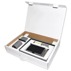 6-Piece FIS Executive Desk Set Italian PU, Grey - FSDS181GY