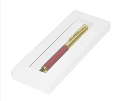 FIS Gold Pens with Embossed Italian PU Wrapper and Gift Box, Maroon Colour - FSPNGPUMRD5