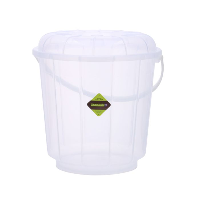 Transparent Bucket With Lid, 22L Plastic Bucket RF10695 | Comfortable Handle For Easy Grip | Multifunctional | Ideal For Home, Garden, DIY Bucket | Leakproof Bucket With Lid