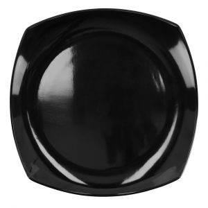 Royalford 105 Inch Melamine Ware Square Dinner Plate - Melamine - Black