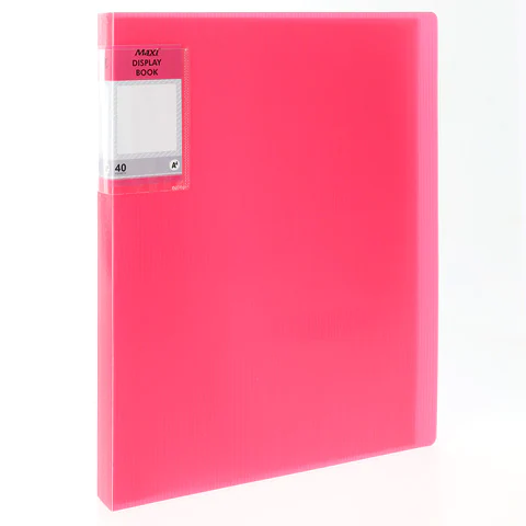 Maxi Colour 40 Pocket Display File Book Pink