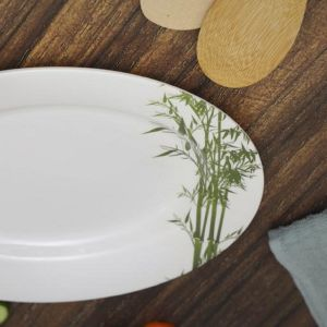 Royalford Melamine Ware Oval Trays - Melamine - White