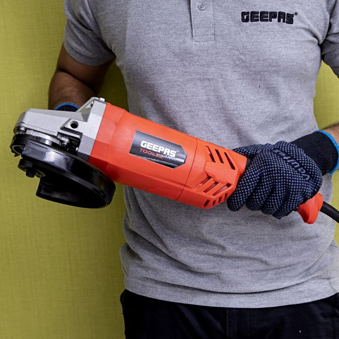 Geepas Angle Grinder 230mm - Keyless Protective Guard Anti Start Feature Top Body Switch With Side Handle | No Load 66000RPM | Ideal For Metal Cutting/Grinding | 2400W