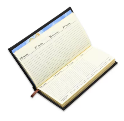 FIS 2023 Golden Slim Diary (English) Italian PU Hard Cover Black - FSDI57EG23BK