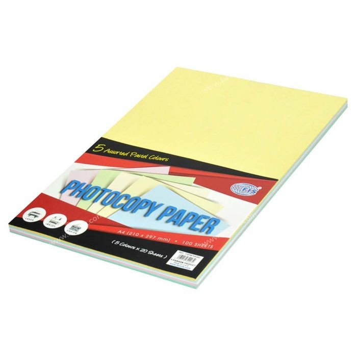 FIS Color Photocopy Paper A4, 100 Sheets, 5 Assorted Colors - FSPW75A45C