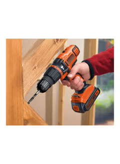 Cordless Hammer Drill, With 11 Torque Settings, 18V (Battery Not Included) BDCH188N-XJ, Orange/Black