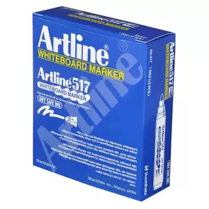 Artline 517 Whiteboard Markers 2.0mm, Pack of 12 Pcs, Red Color, Polyester Fibre Tip, Bullet Style - ARMK517RE