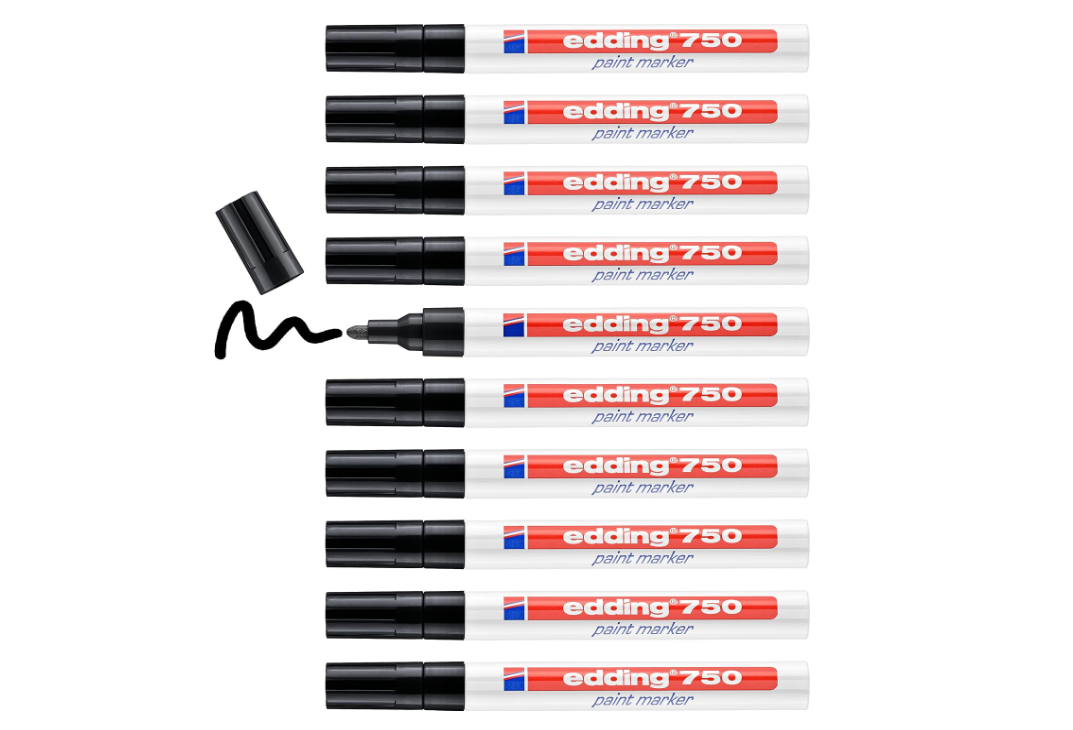 Edding E-750 Paint Marker, 2-4mm Bullet Tip Black