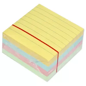 FIS Sticky Note Pad, 3X3 inches, Pack of 4, Ruled 4 Assorted Pastel Color -FSPO3X3RP4C