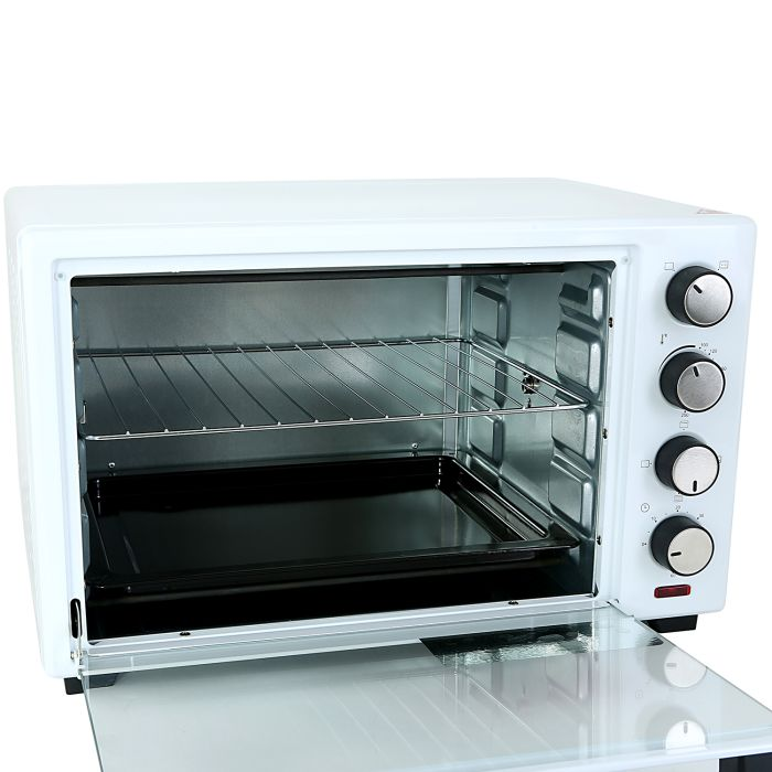 Geepas 1600W Electric Oven With Rotisserie & Convection - 40L, 4 Heat Setting & Temperature Setting Upto 250C With 60 Minute Timer | Ideal For Bake, Grill, Toast, Grill & More
