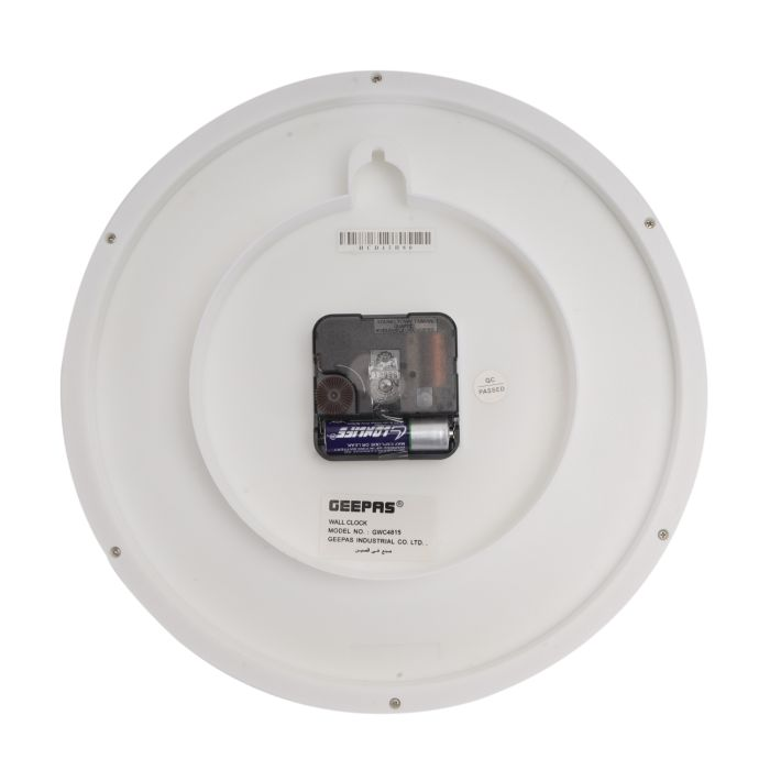 Geepas Wall Clock - Silent Non-Ticking, Round Decorative Gold/Silver Frame Clock For Living Room, Bedroom, Kitchen (Battery Not Included) Color Frame | 2 Years Warranty