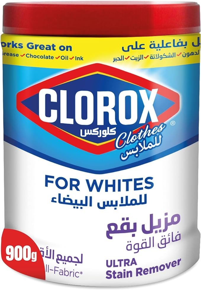 Clorox Ultra Stain Remover For Whites, Powder, 900g, Keeps Your Whites Bright, Superior Stain Remover That Is Great On Tough Stains
