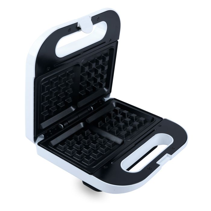 Geepas GWM676N White Waffle Maker, 2 Slice Electric Waffle Maker, GWM676N | Non-Stick Waffle Maker With Adjustable Temperature Control | Cool Touch Body | Overheat Protection & Safety Lock