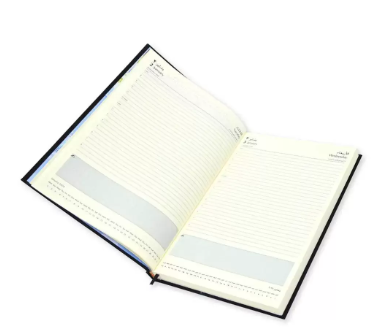 FIS Bonded Leather Diary 2024 (Arabic/English) Black, A4 - FSDI40AEBI24BK