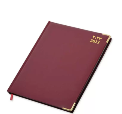 FIS 2023 Executive Diary (Arabic/English/French) Vinyl 1-Side Padded Gold Corner Maroon - FSDI89AEFVG23MR