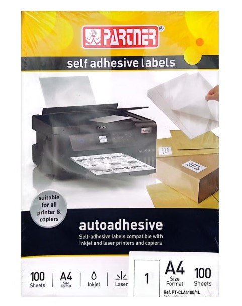 Multi-Purpose Labels A4 210x297mm -1-100 - Partner