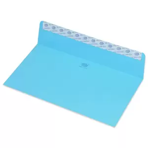 FIS Pack of 50 Neon Color Envelopes, 80 GSM, Peel & Seal, Size 110 X 220mm, Color Blue