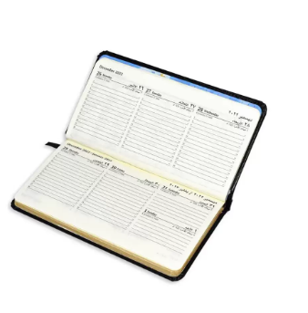 FIS 2023 Slim Diary Bonded Leather Arabic English 1 Side Padded Black -FSDI52AEGB23BK