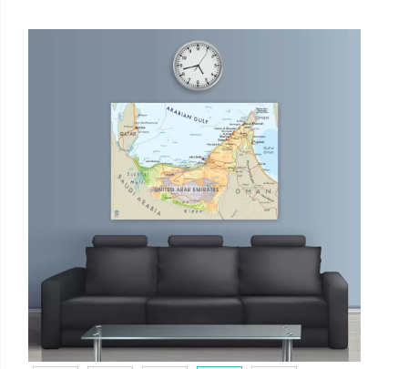 FIS "UAE" Wall Map with Glossy Lamination, English Language, Size 50x70cm, Printed in Multicolour - FSMAUAE5070E