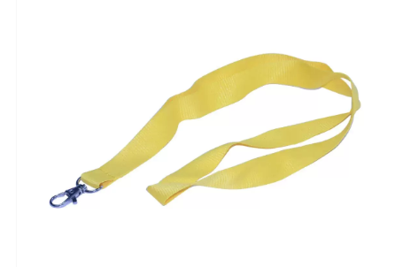 10-Piece FIS Neon Color Flat Lanyards with Metal Hook, Neon Yellow Color, 2x90cm - FSNANYL/10