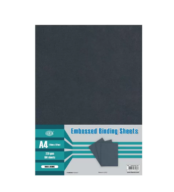 FIS Embossed Binding Sheet 220 gsm Pocket of 100 pieces - FSBDE220A4AR