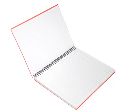 FIS Pack of 5 Spiral Hard Cover Notebook 9X7 Inches (22.86 X 20.32 CM) Single Line,With Border,100 Sheets-Red -FSNBS97NA250