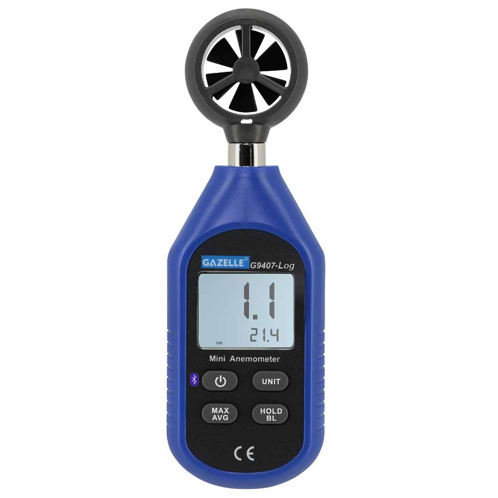 GAZELLE G9407-LOG MINI ANEMOMETER WITH BLUETOOTH, 0-30M/S