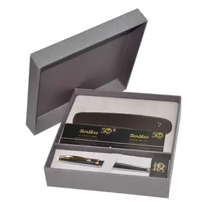 Scrikss Gift Sets DR221 Pen Holder with Zipper and Roller Pen, 1.0mm Thickness - OSGT71202