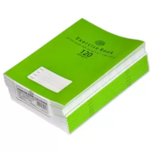 FIS Exercise Book, Pack of 12, Size:16.5 X 21 cm, 120 Pages, 4 Line, 1 Side Plain - FSEB4LP120N