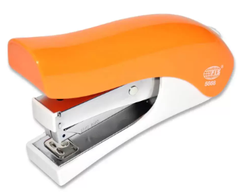 FIS Power Saving Stand-Up Stapler, (L)133 X (W)37 X (H)89 mm Size, Plastic Body, Orange Colour - FSSF5668