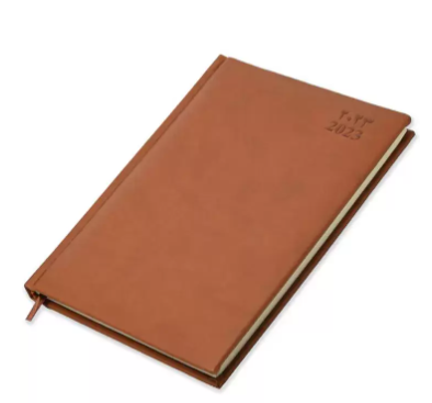FIS Diary 2023 (Arabic/English) 1-Week at a glance A5, Italian PU, 1-Side Padded, Brown - FSDI78AEP23BR
