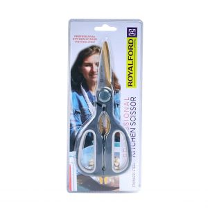 Royalford 3 In 1 Kitchen Scissor - Stainless Steel - Black