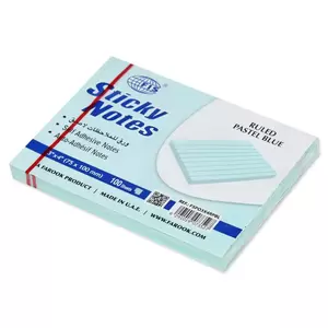 FIS Sticky Note Pad, 3X4 inches, Pack of 12, Ruled Pastel Blue -FSPO3X4RPBL