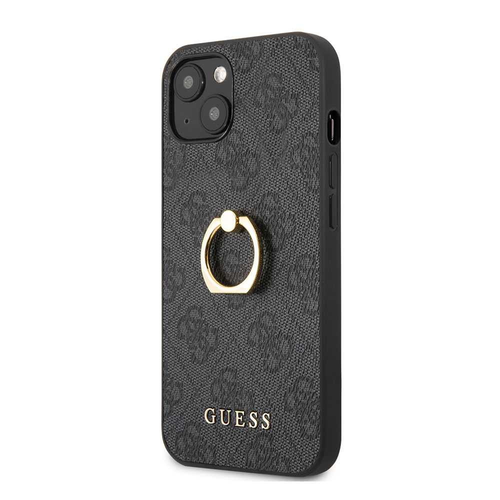 Guess PU Leather 4G Case With Ring Stand For iPhone 13 Mini (5.4") - Black