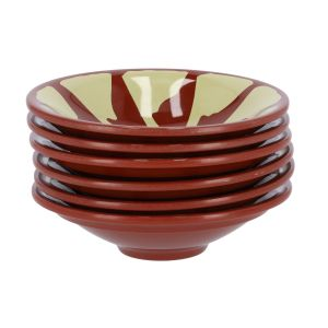 Royalford 6Pcs Melamine Hummus Bowl - Melamine - Brown