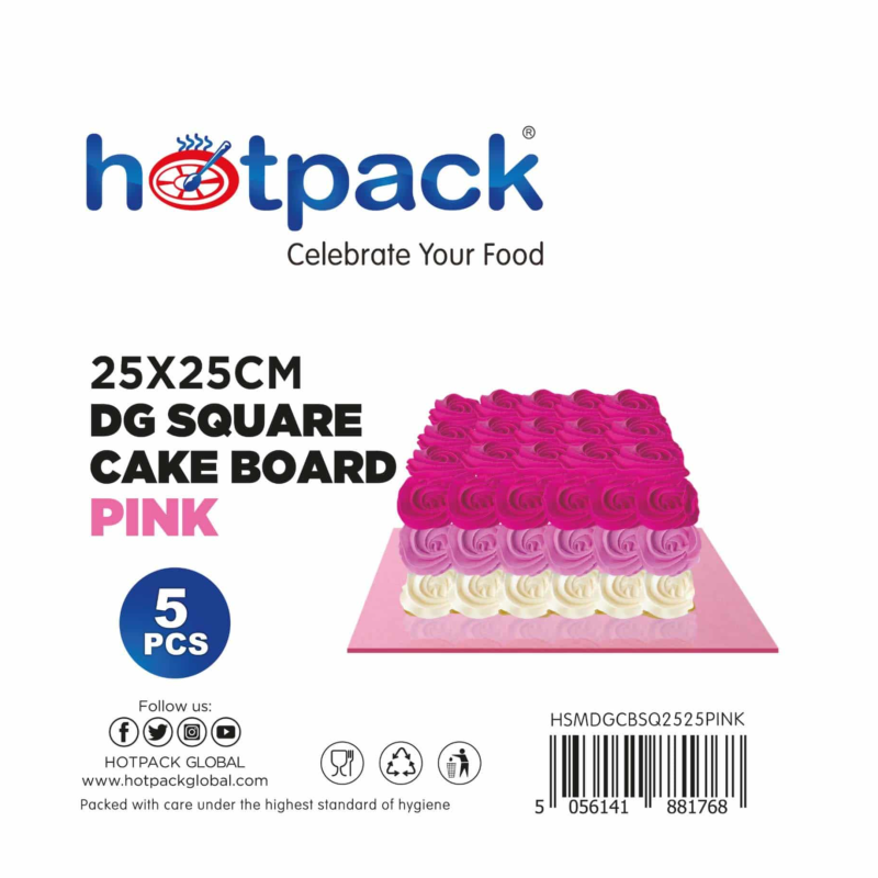 Pink Square Cake Board 5 Pieces