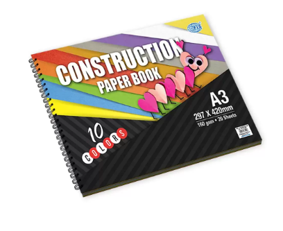 FIS Colored Construction Paper Book With Spiral Binding A3 Size