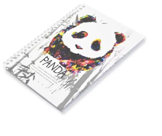 FIS Pack Of 5 Spiral Hard Cover Notebook, 96 Sheets A5 Panda Design 1 -FSNBSHCA596-PAN1
