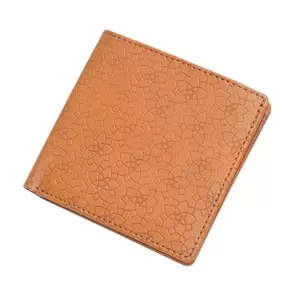 FIS Italian PU Bifold Design Wallets Polyurethane For Men, ID Card Window, 6 Card Slots, 2 Sideways Pockets, Divided Bill Compartments, Brown Colour, Closed Size 100 x 105 mm - FSPQBRD5