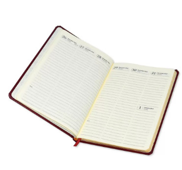 FIS Diary 2023 English (1-Week at a glance) A5, Italian PU, 1-Side Padded, Black - FSDI78EP23BK